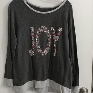 Holiday women sweatshirt gray stlye &co.pxl size Label Joy